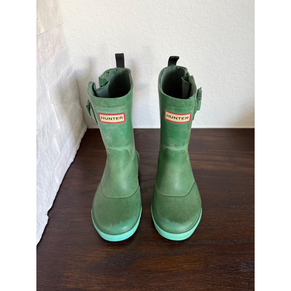 Hunter Kids First Classic Green Waterproof Rubber Rain Boots Size 9 Toddler